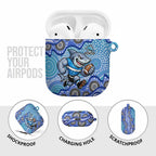 Cronulla Sutherland Sharks AirPods Case Aboriginal Dot Pattern - Rugby Mascot Heritage Pride