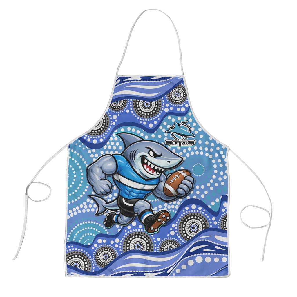 Cronulla Sutherland Sharks Apron Aboriginal Dot Pattern - Rugby Mascot Heritage Pride