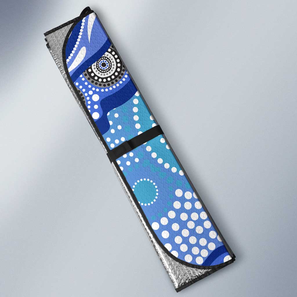 Cronulla Sutherland Sharks Auto Sun Shade Aboriginal Dot Pattern - Rugby Mascot Heritage Pride