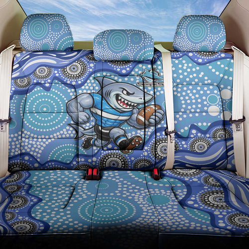 Cronulla Sutherland Sharks Back Car Seat Cover Aboriginal Dot Pattern - Rugby Mascot Heritage Pride