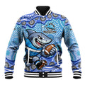 Cronulla Sutherland Sharks Baseball Jacket Aboriginal Dot Pattern - Rugby Mascot Heritage Pride