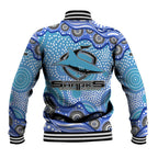 Cronulla Sutherland Sharks Baseball Jacket Aboriginal Dot Pattern - Rugby Mascot Heritage Pride