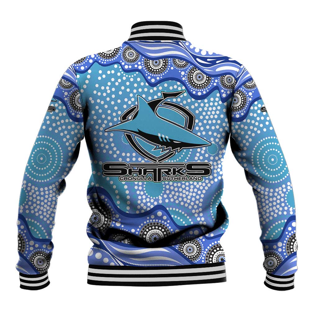 Cronulla Sutherland Sharks Baseball Jacket Aboriginal Dot Pattern - Rugby Mascot Heritage Pride
