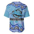 Cronulla Sutherland Sharks Baseball Jersey Aboriginal Dot Pattern - Rugby Mascot Heritage Pride