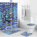 Cronulla Sutherland Sharks Bathroom Set Aboriginal Dot Pattern - Rugby Mascot Heritage Pride