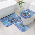 Cronulla Sutherland Sharks Bathroom Set Aboriginal Dot Pattern - Rugby Mascot Heritage Pride