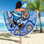 Cronulla Sutherland Sharks Beach Blanket Aboriginal Dot Pattern - Rugby Mascot Heritage Pride