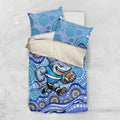 Cronulla Sutherland Sharks Bedding Set Aboriginal Dot Pattern - Rugby Mascot Heritage Pride