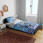 Cronulla Sutherland Sharks Bedding Set Aboriginal Dot Pattern - Rugby Mascot Heritage Pride