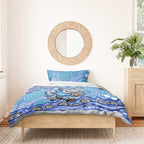 Cronulla Sutherland Sharks Bedding Set Aboriginal Dot Pattern - Rugby Mascot Heritage Pride