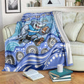 Cronulla Sutherland Sharks Blanket Aboriginal Dot Pattern - Rugby Mascot Heritage Pride