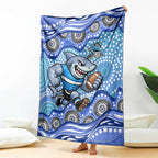 Cronulla Sutherland Sharks Blanket Aboriginal Dot Pattern - Rugby Mascot Heritage Pride