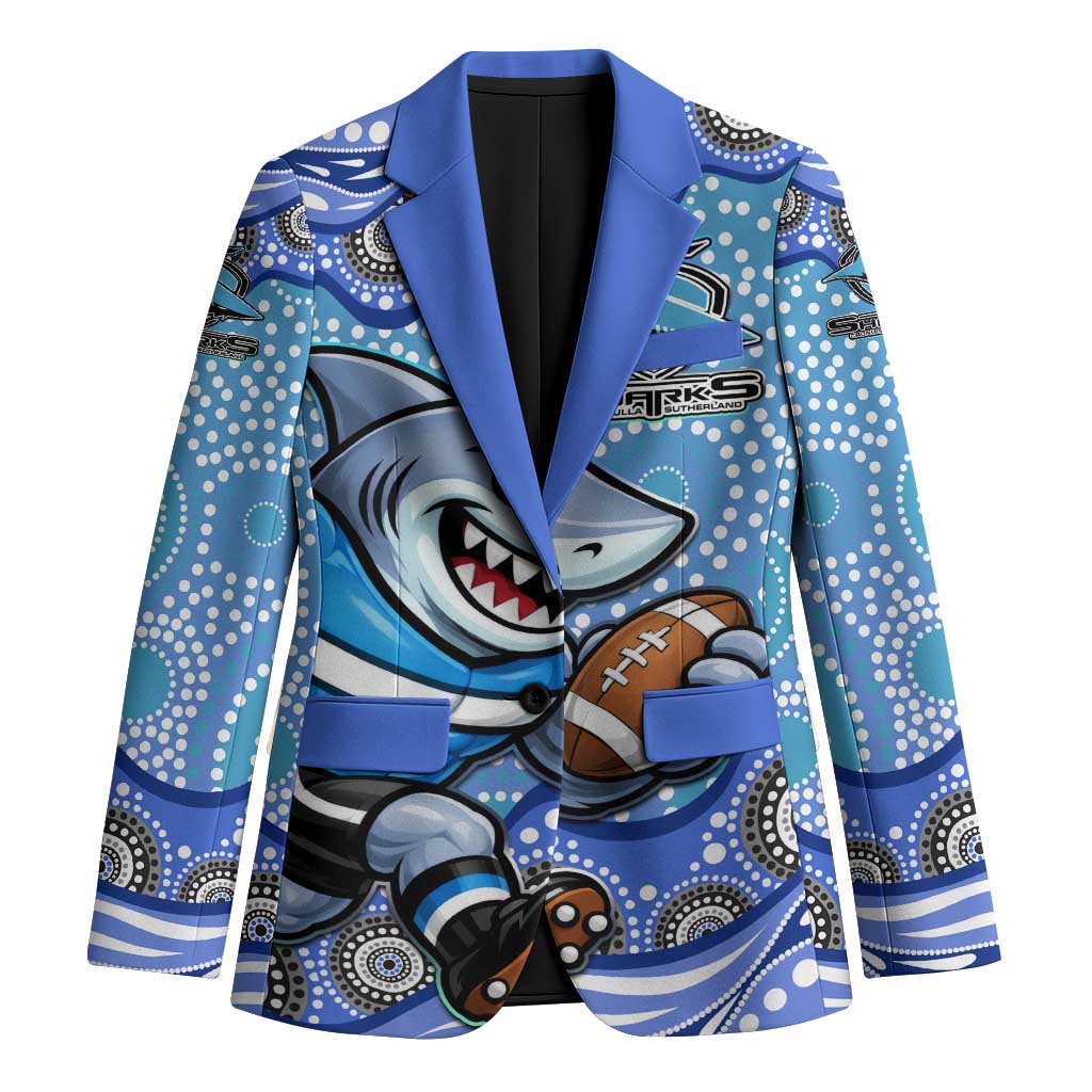 Cronulla Sutherland Sharks Blazer Aboriginal Dot Pattern - Rugby Mascot Heritage Pride