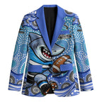 Cronulla Sutherland Sharks Blazer Aboriginal Dot Pattern - Rugby Mascot Heritage Pride