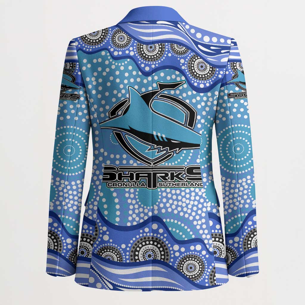 Cronulla Sutherland Sharks Blazer Aboriginal Dot Pattern - Rugby Mascot Heritage Pride