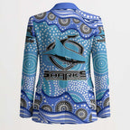 Cronulla Sutherland Sharks Blazer Aboriginal Dot Pattern - Rugby Mascot Heritage Pride