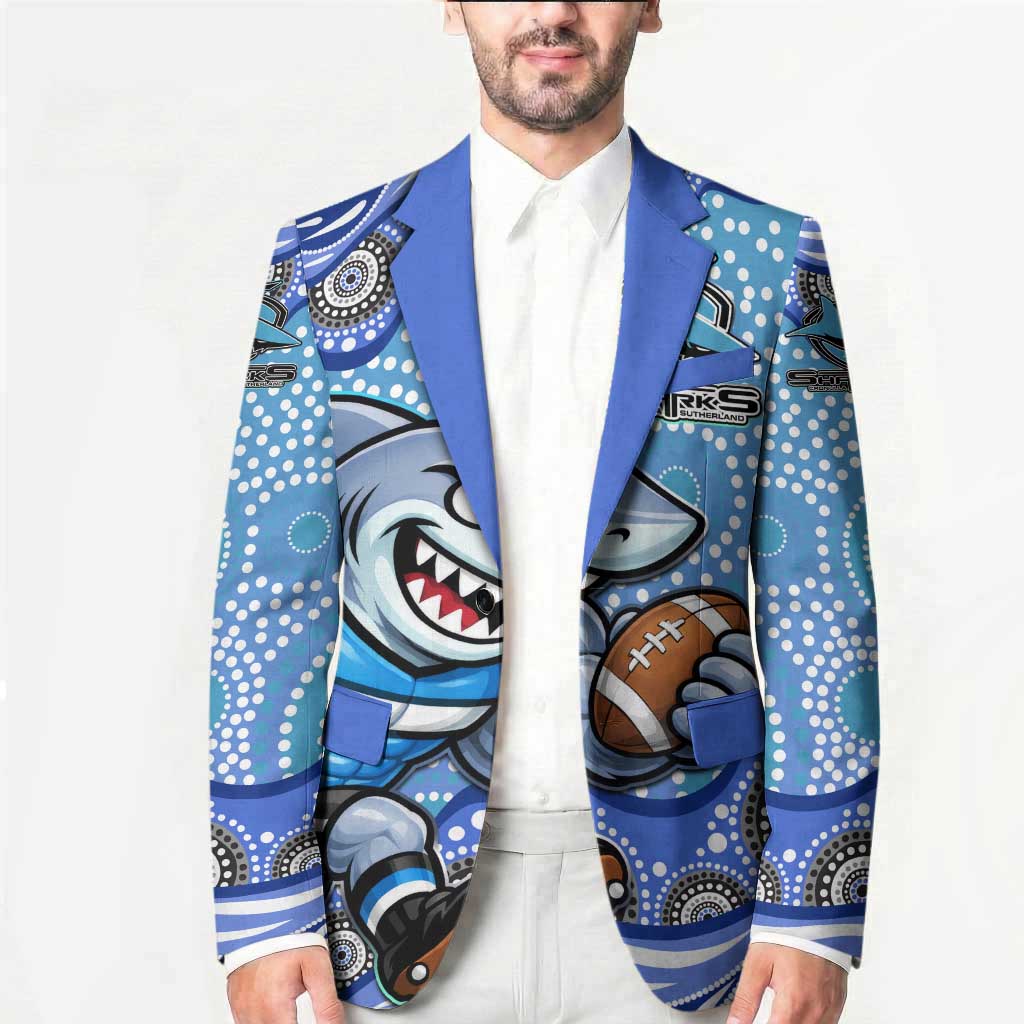 Cronulla Sutherland Sharks Blazer Aboriginal Dot Pattern - Rugby Mascot Heritage Pride