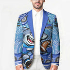 Cronulla Sutherland Sharks Blazer Aboriginal Dot Pattern - Rugby Mascot Heritage Pride