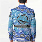 Cronulla Sutherland Sharks Blazer Aboriginal Dot Pattern - Rugby Mascot Heritage Pride
