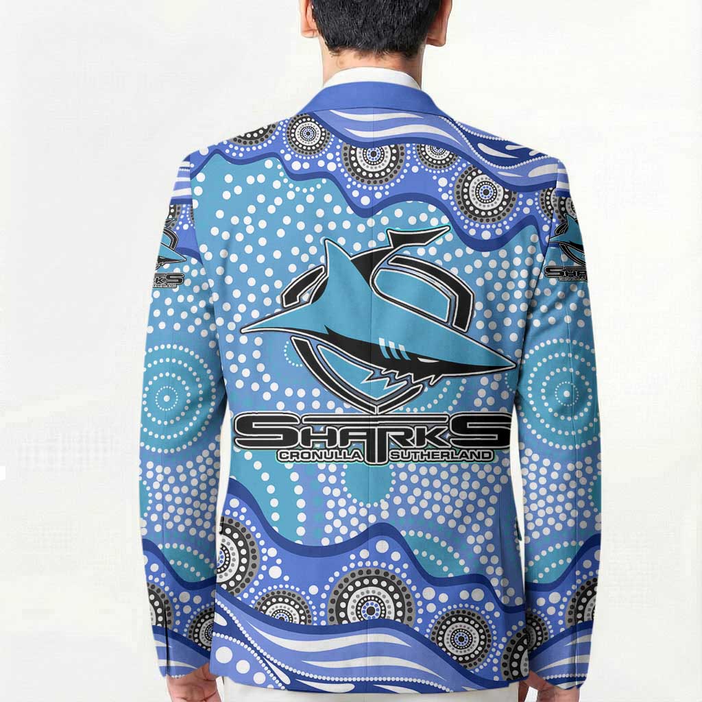 Cronulla Sutherland Sharks Blazer Aboriginal Dot Pattern - Rugby Mascot Heritage Pride