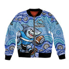 Cronulla Sutherland Sharks Bomber Jacket Aboriginal Dot Pattern - Rugby Mascot Heritage Pride