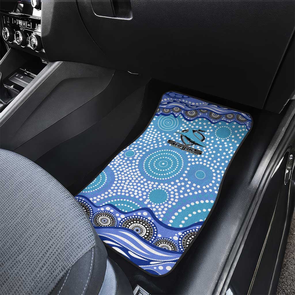 Cronulla Sutherland Sharks Car Mats Aboriginal Dot Pattern - Rugby Mascot Heritage Pride