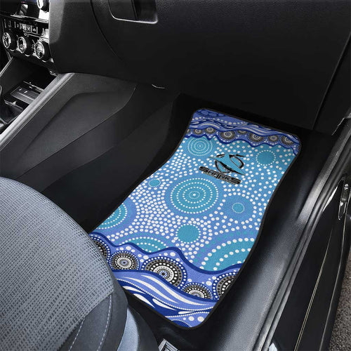 Cronulla Sutherland Sharks Car Mats Aboriginal Dot Pattern - Rugby Mascot Heritage Pride