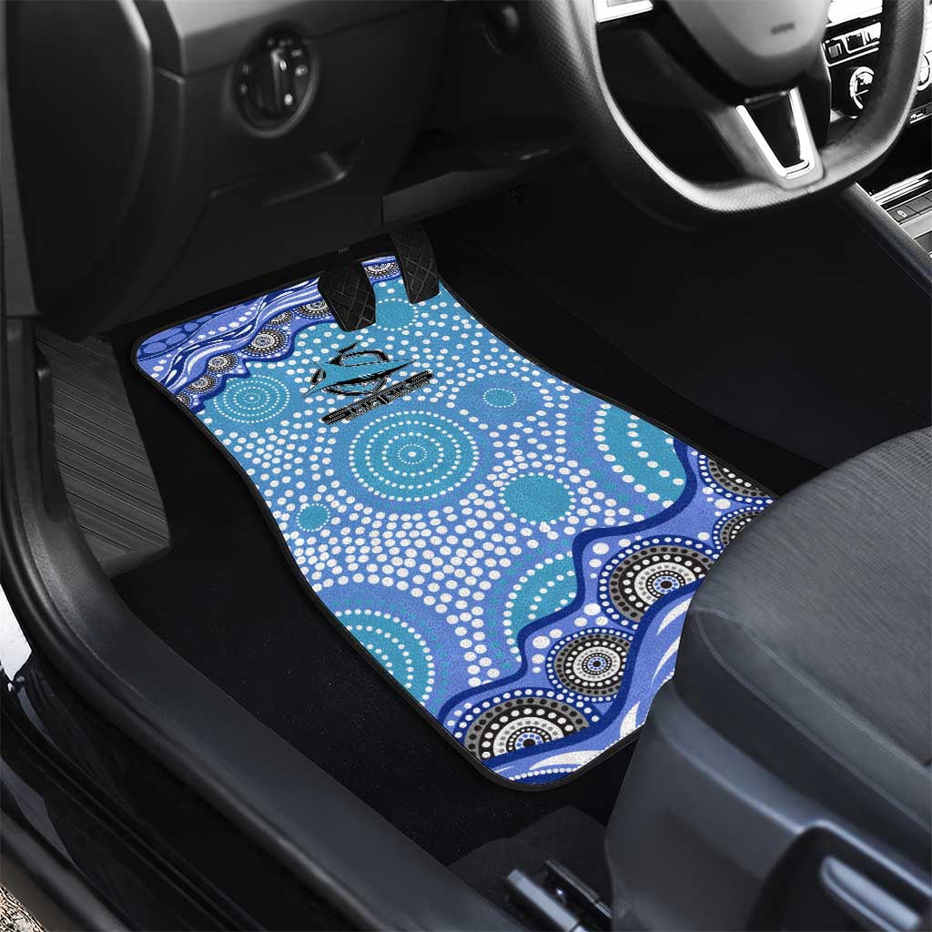 Cronulla Sutherland Sharks Car Mats Aboriginal Dot Pattern - Rugby Mascot Heritage Pride