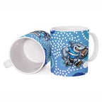 Cronulla Sutherland Sharks Ceramic Mug Aboriginal Dot Pattern - Rugby Mascot Heritage Pride