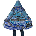 Cronulla Sutherland Sharks Cloak Aboriginal Dot Pattern - Rugby Mascot Heritage Pride