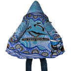 Cronulla Sutherland Sharks Cloak Aboriginal Dot Pattern - Rugby Mascot Heritage Pride