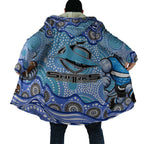 Cronulla Sutherland Sharks Cloak Aboriginal Dot Pattern - Rugby Mascot Heritage Pride