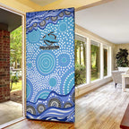 Cronulla Sutherland Sharks Door Cover Aboriginal Dot Pattern - Rugby Mascot Heritage Pride