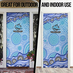 Cronulla Sutherland Sharks Door Cover Aboriginal Dot Pattern - Rugby Mascot Heritage Pride