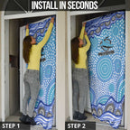 Cronulla Sutherland Sharks Door Cover Aboriginal Dot Pattern - Rugby Mascot Heritage Pride