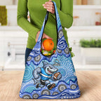 Cronulla Sutherland Sharks Grocery Bag Aboriginal Dot Pattern - Rugby Mascot Heritage Pride