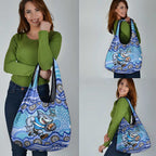 Cronulla Sutherland Sharks Grocery Bag Aboriginal Dot Pattern - Rugby Mascot Heritage Pride