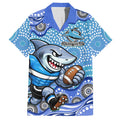 Cronulla Sutherland Sharks Hawaiian Shirt Aboriginal Dot Pattern - Rugby Mascot Heritage Pride