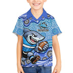 Cronulla Sutherland Sharks Hawaiian Shirt Aboriginal Dot Pattern - Rugby Mascot Heritage Pride
