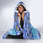 Cronulla Sutherland Sharks Hooded Blanket Aboriginal Dot Pattern - Rugby Mascot Heritage Pride
