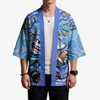 Cronulla Sutherland Sharks Kimono Aboriginal Dot Pattern - Rugby Mascot Heritage Pride