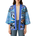 Cronulla Sutherland Sharks Kimono Aboriginal Dot Pattern - Rugby Mascot Heritage Pride