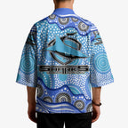 Cronulla Sutherland Sharks Kimono Aboriginal Dot Pattern - Rugby Mascot Heritage Pride