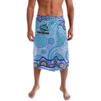 Cronulla Sutherland Sharks Lavalava Aboriginal Dot Pattern - Rugby Mascot Heritage Pride