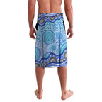 Cronulla Sutherland Sharks Lavalava Aboriginal Dot Pattern - Rugby Mascot Heritage Pride