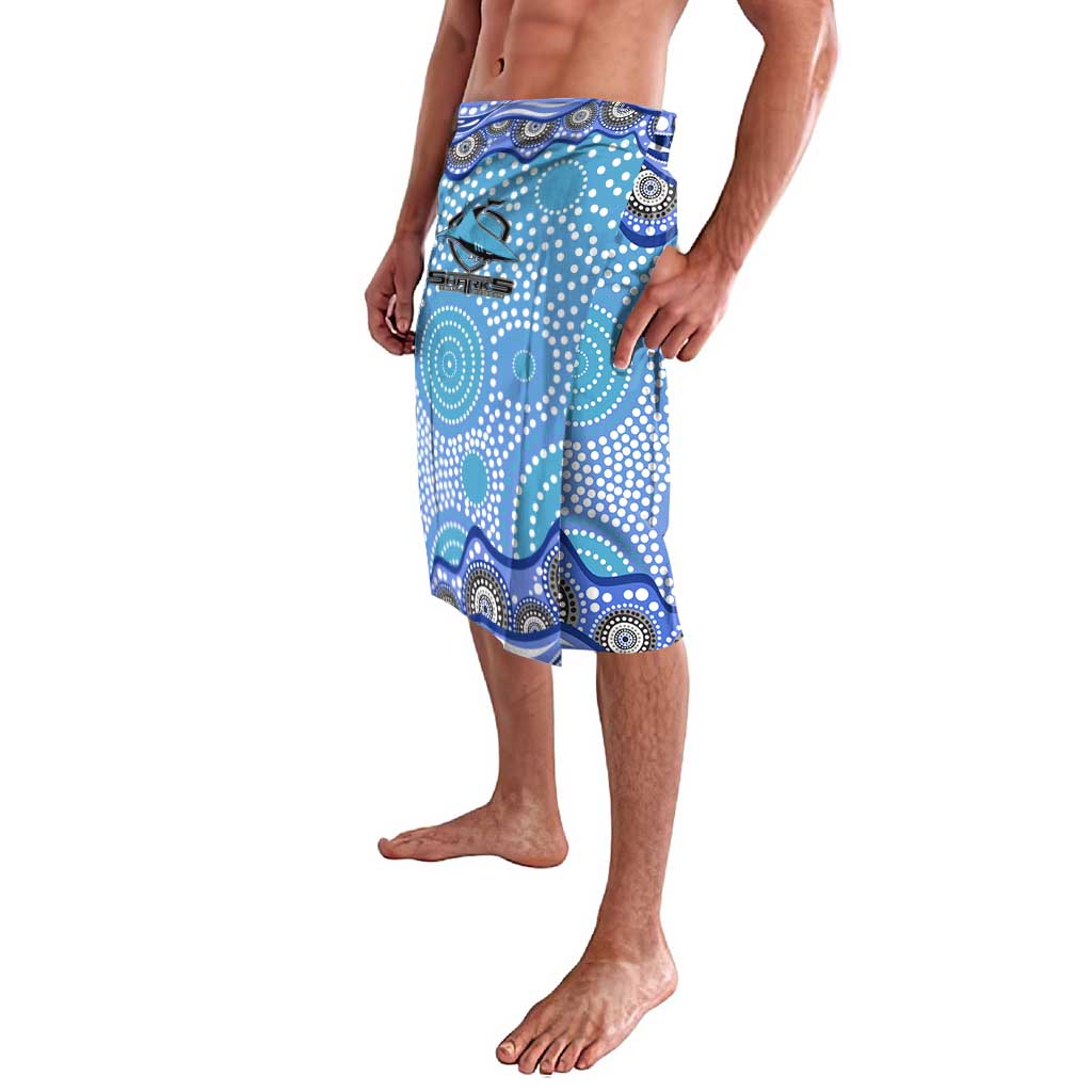 Cronulla Sutherland Sharks Lavalava Aboriginal Dot Pattern - Rugby Mascot Heritage Pride