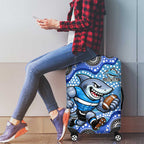 Cronulla Sutherland Sharks Luggage Cover Aboriginal Dot Pattern - Rugby Mascot Heritage Pride