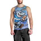 Cronulla Sutherland Sharks Men Tank Top Aboriginal Dot Pattern - Rugby Mascot Heritage Pride