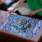 Cronulla Sutherland Sharks Puzzle Aboriginal Dot Pattern - Rugby Mascot Heritage Pride