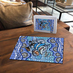 Cronulla Sutherland Sharks Puzzle Aboriginal Dot Pattern - Rugby Mascot Heritage Pride